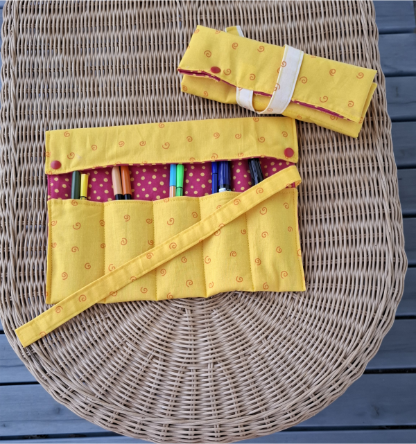 Bestecktasche, Besteckrolle für Reisen, Camping, Picknick, für Schminkutensilien, Nähzubehör, Stifte, Pinsel - nachhaltig – Bild 15