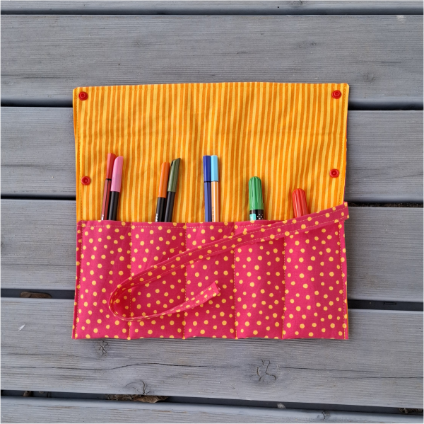 Bestecktasche, Besteckrolle für Reisen, Camping, Picknick, für Schminkutensilien, Nähzubehör, Stifte, Pinsel - nachhaltig