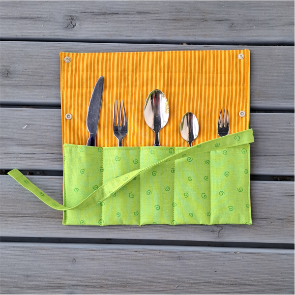 Bestecktasche, Besteckrolle für Reisen, Camping, Picknick, für Schminkutensilien, Nähzubehör, Stifte, Pinsel - nachhaltig – Bild 18