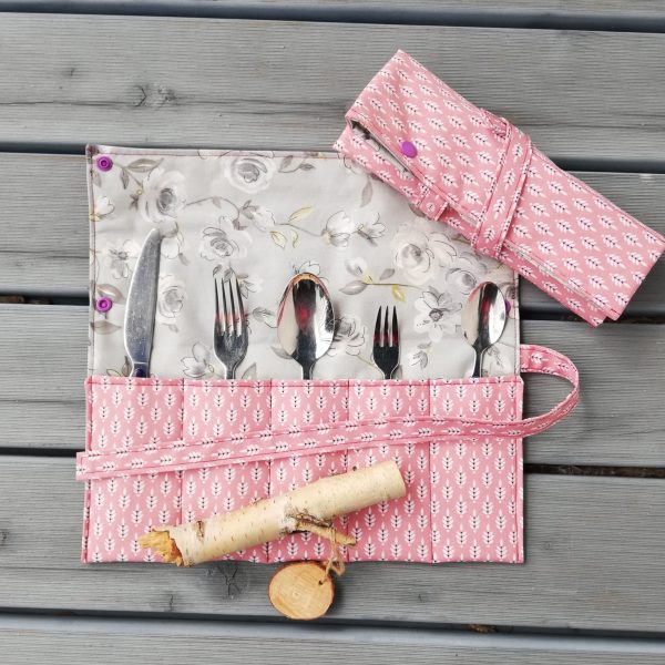 Nachhaltige Bestecktasche, Besteckrolle für Reisen, Camping, Picknick, – Bild 16