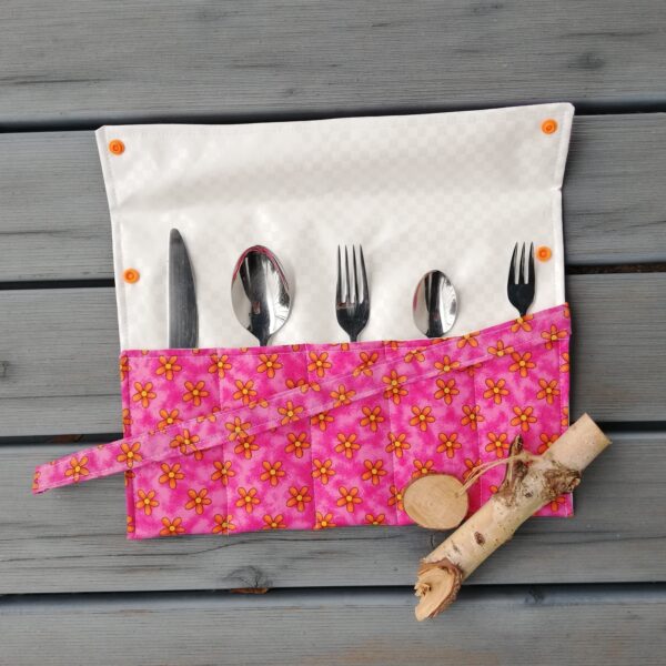 Nachhaltige Bestecktasche, Besteckrolle für Reisen, Camping, Picknick, – Bild 11