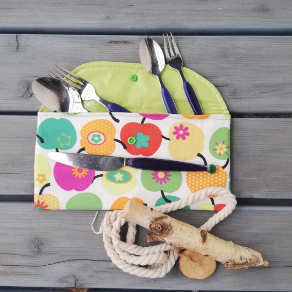 Nachhaltige Bestecktasche / Bestecketui / Besteckmappe - für unterwegs , Arbeit, Schule – Bild 6