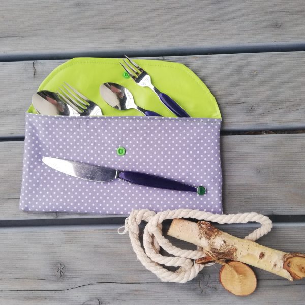 Nachhaltige Bestecktasche / Bestecketui / Besteckmappe - für unterwegs , Arbeit, Schule – Bild 3