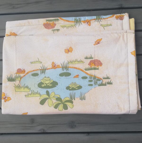 Babydecke, Kinderdecke, Spieldecke, Decke für Laufstall, Froschteich, Baumwollstoffe, 160 x 120 cm, – Bild 3