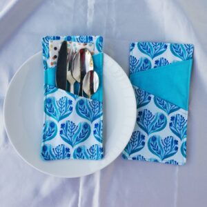 Bestecktasche, Stoffbestecktasche, Tischdeko, Tischschmuck, Geschenk, nachhaltig, Set, 2 Stück Aktiv