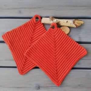 Retro Topflappen gehäkelt, Baumwoll-Topflappen gehäkelt, Untersetzer, Küchenutensilien