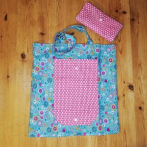 Stoffbeutel mit Außentasche zum Zusammenfalten, Brotbeutel, Stoffbeutel, Geschenkbeutel