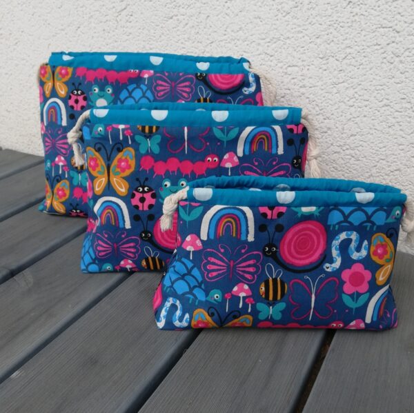 Japanischer Kinchaku Beutel, Projekttasche, Beuteltasche, Projektbeutel , Kosmetikbeutel, Kosmetiktasche