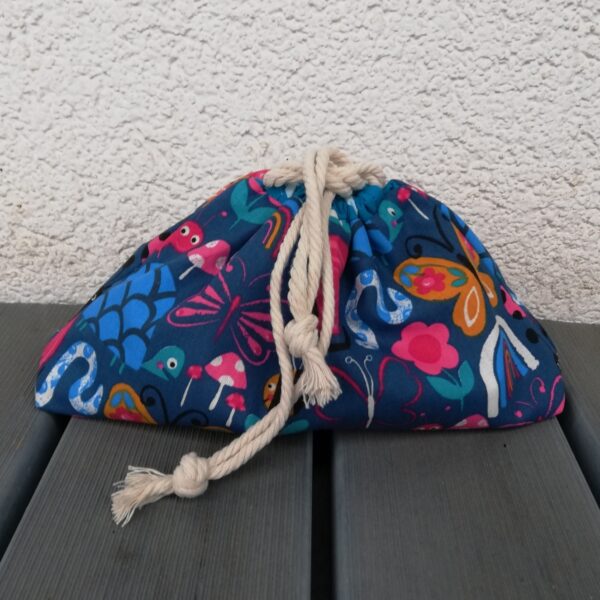 Japanischer Kinchaku Beutel, Projekttasche, Beuteltasche, Projektbeutel , Kosmetikbeutel, Kosmetiktasche – Bild 3