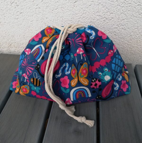 Japanischer Kinchaku Beutel, Projekttasche, Beuteltasche, Projektbeutel , Kosmetikbeutel, Kosmetiktasche – Bild 6