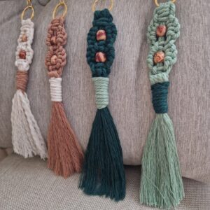 Makramee Schlüsselanhänger, handgefertigt, Schlüsselbund, Schlüsselband, Boho, Geschenk