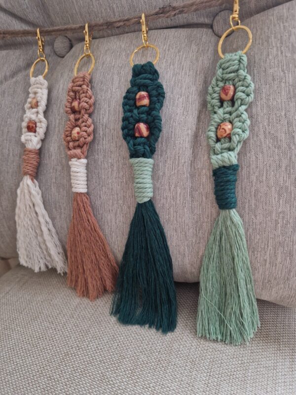 Makramee Schlüsselanhänger, handgefertigt, Schlüsselbund, Schlüsselband, Boho, Geschenk
