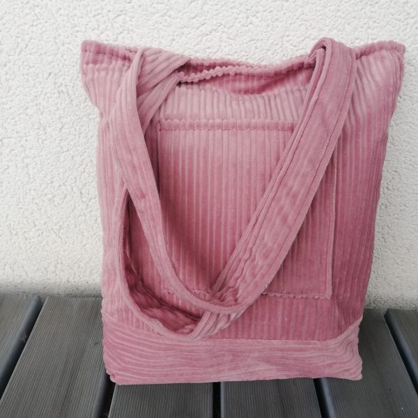 Cordtasche, Shopper aus Breitcord, Umhängetasche, Innentasche, Außentasche, Magnetverschluß