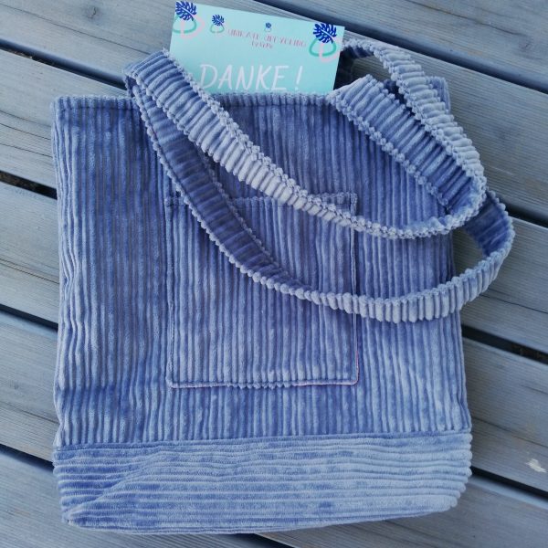 Cordtasche, Shopper aus Breitcord, Umhängetasche, Innentasche, Außentasche, Magnetverschluß – Bild 7