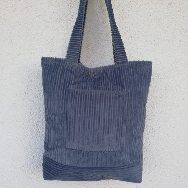 Cordtasche, Shopper aus Breitcord, Umhängetasche, Innentasche, Außentasche, Magnetverschluß – Bild 8