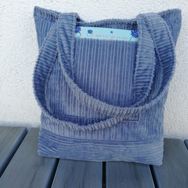 Cordtasche, Shopper aus Breitcord, Umhängetasche, Innentasche, Außentasche, Magnetverschluß – Bild 6