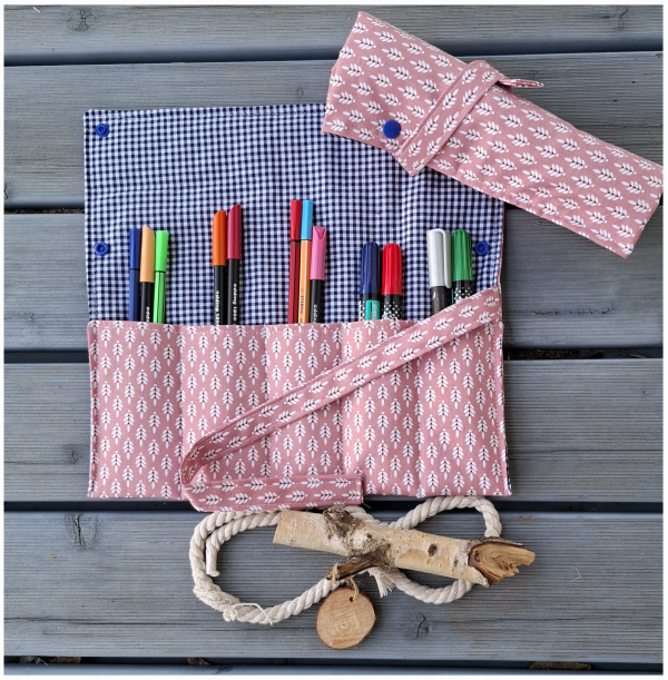 Bestecktasche, Besteckrolle für Reisen, Camping, Picknick, für Schminkutensilien, Nähzubehör, Stifte, Pinsel - nachhaltig – Bild 5